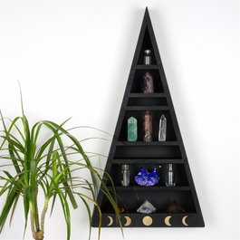 Hanah Home Cry002-S Estantería de pared de madera maciza Negra